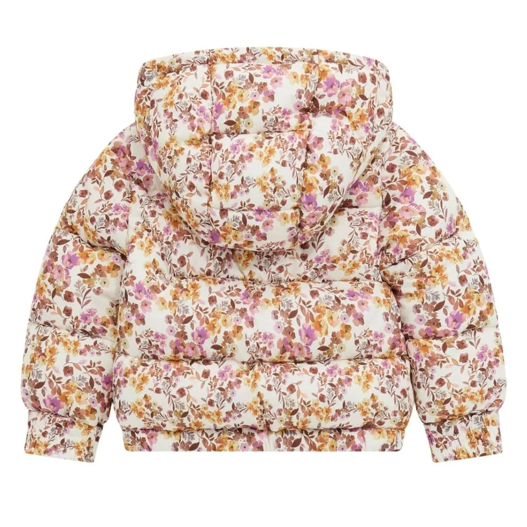 Pink Floral Puffer Jacket