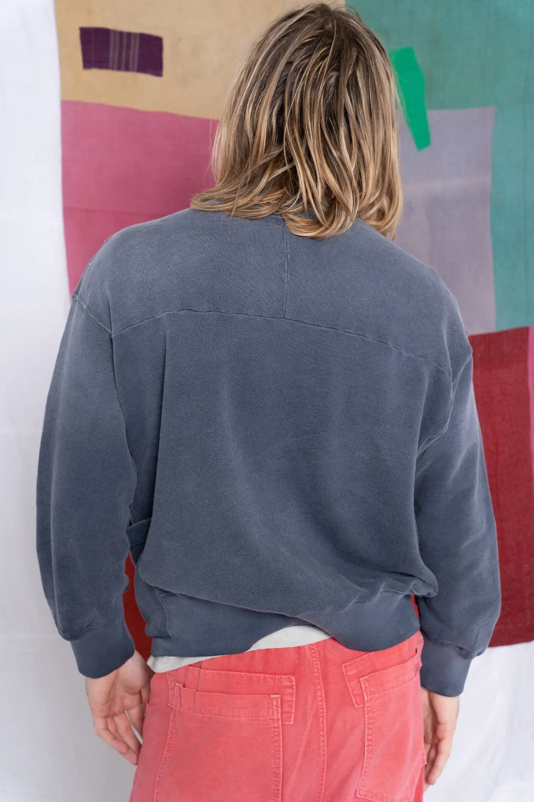 Relax French Terry Sunfaded Dye Navy