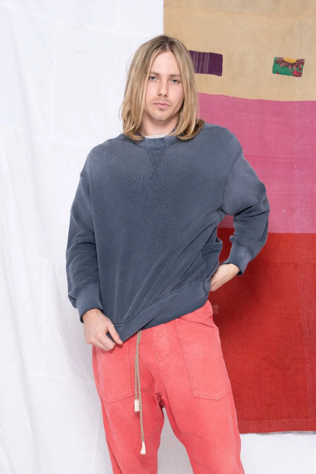 Relax French Terry Sunfaded Dye Navy