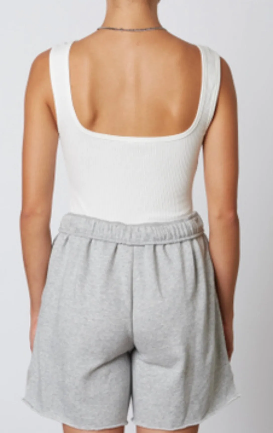 Ribbed Square Neck Tank Top