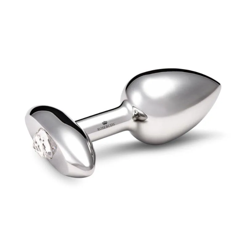 Rosebuds Stainless Steel Plug with T-Bar Base and Swarovski Crystal