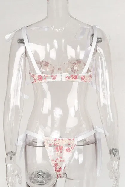 see-through lace mesh embroidery set