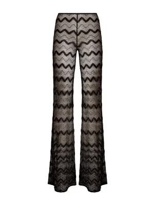 Sheer Zig Zag Lamé Pants