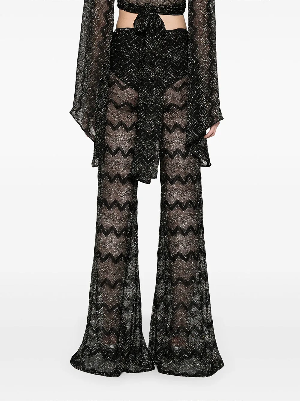 Sheer Zig Zag Lamé Pants