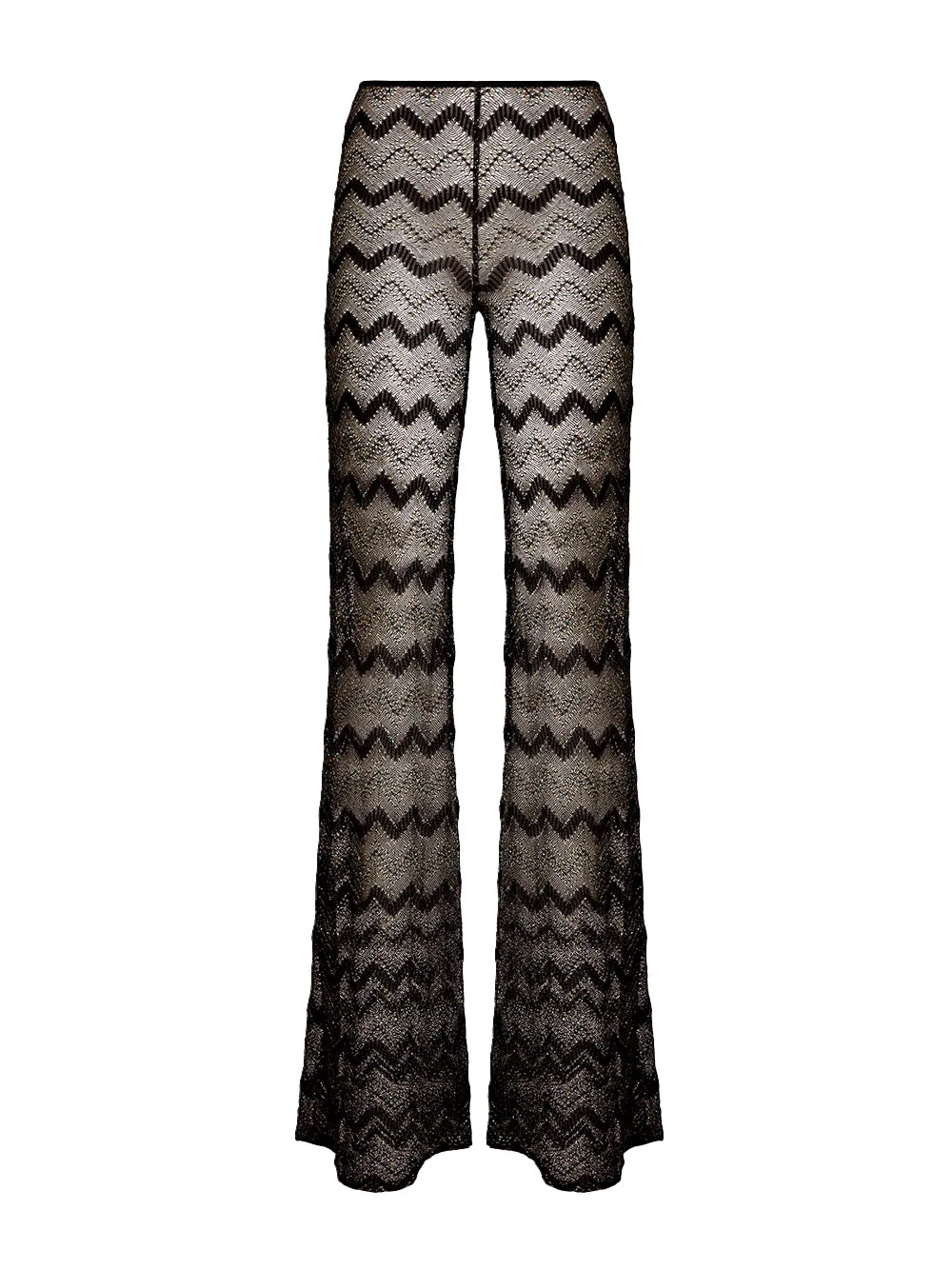 Sheer Zig Zag Lamé Pants