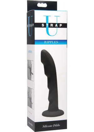 Strap U Ripples Strap-On Compatible Silicone 6.75in Dildo