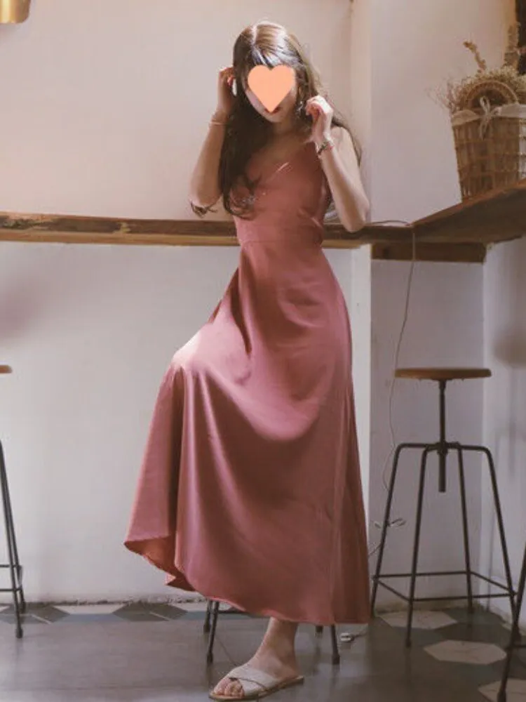 Summer Dresses for Women 2023 Temperament Little Black Dress High Waist Sling Backless Sexy Dress Beach Holiday Party Dresses