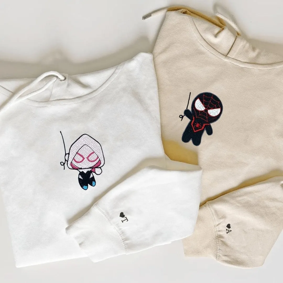 Swinging Ninja Superhero Matching Hoodies for Couples- Personalized Matching Hoodies For Couples