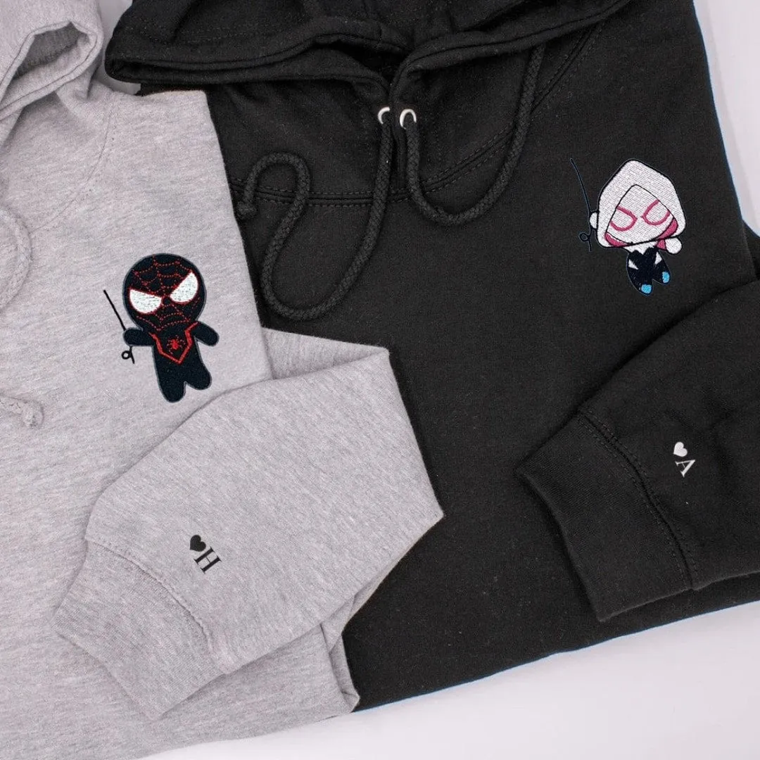 Swinging Ninja Superhero Matching Hoodies for Couples- Personalized Matching Hoodies For Couples