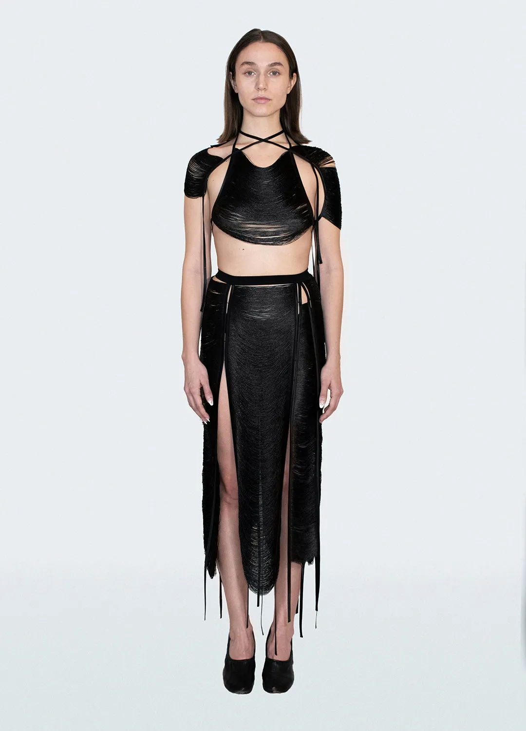 Threads Midi Skirt - Black, White or Sand