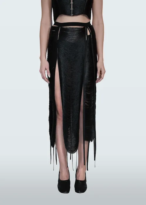 Threads Midi Skirt - Black, White or Sand