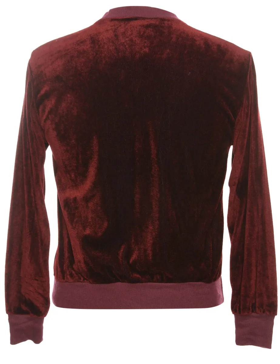 Velvet Plain Sweatshirt - S