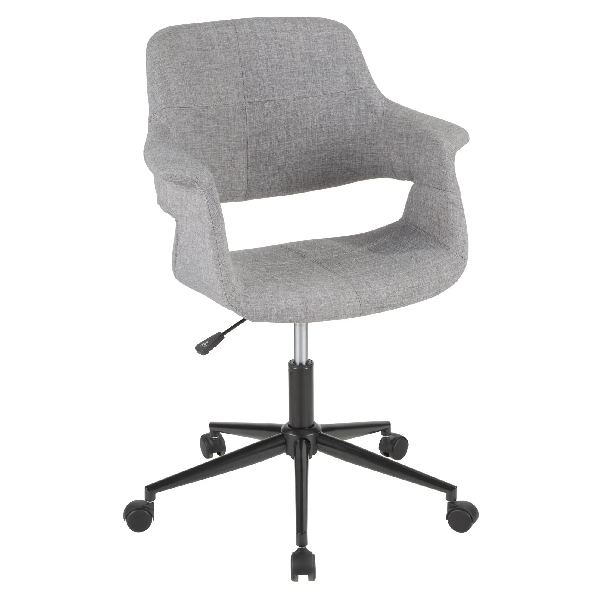 Vintage Flair Mid-Century Modern Office Chair in Grey with Black Metal Base by LumiSource