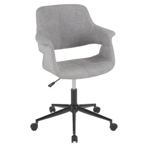 Vintage Flair Mid-Century Modern Office Chair in Grey with Black Metal Base by LumiSource