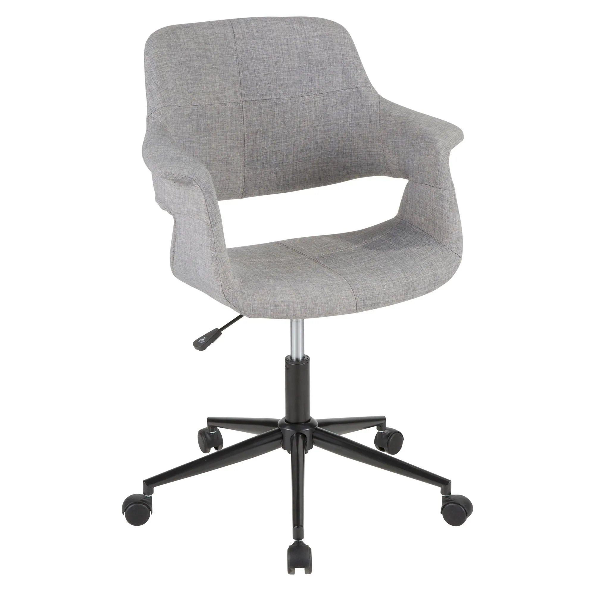 Vintage Flair Mid-Century Modern Office Chair in Grey with Black Metal Base by LumiSource