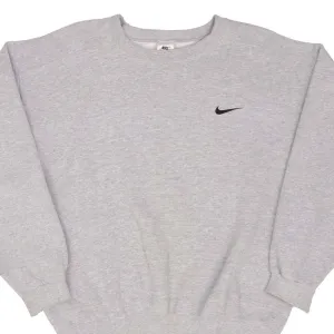 VINTAGE NIKE CLASSIC SWOOSH GRAY SWEATSHIRT 1990S SIZE MEDIUM