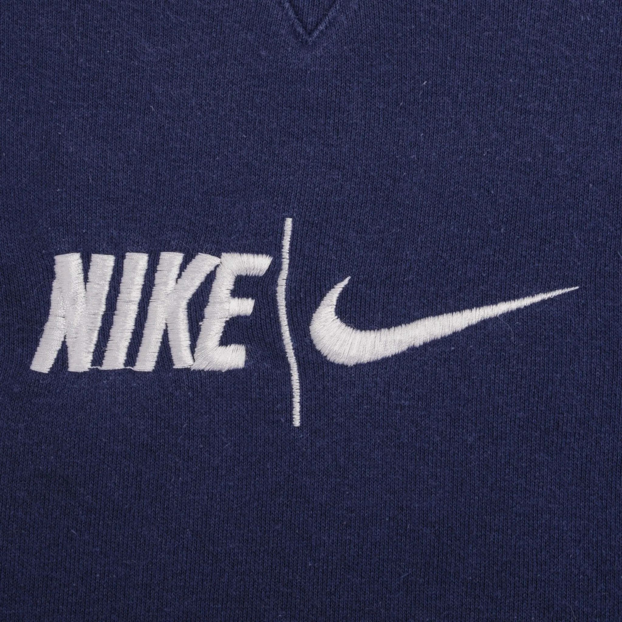 VINTAGE NIKE SPELLOUT SWOOSH NAVY BLUE SWEATSHIRT 1990S SIZE 2XL