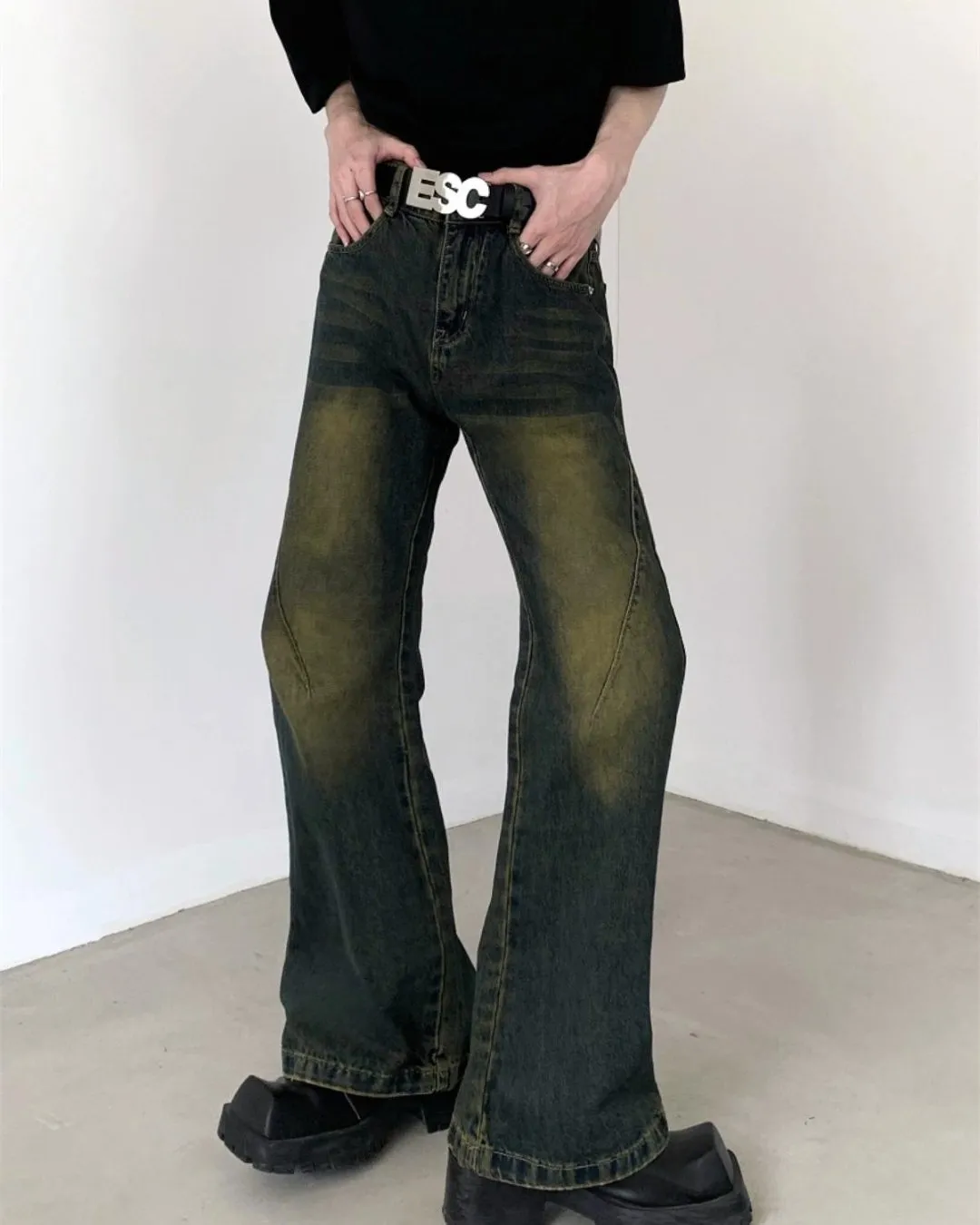 Vintage Silhouette Flared Denim Pants AUW0002