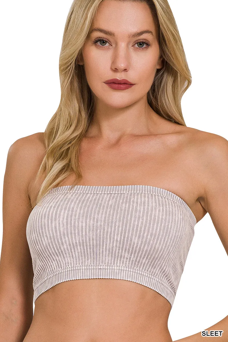 Washed Ribbed Tube Top