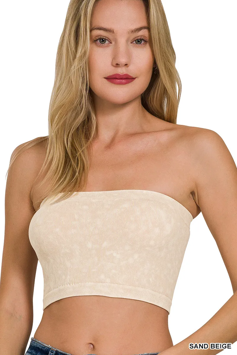 Washed Ribbed Tube Top