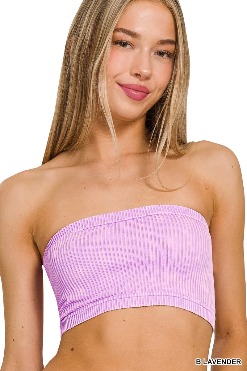 Washed Ribbed Tube Top