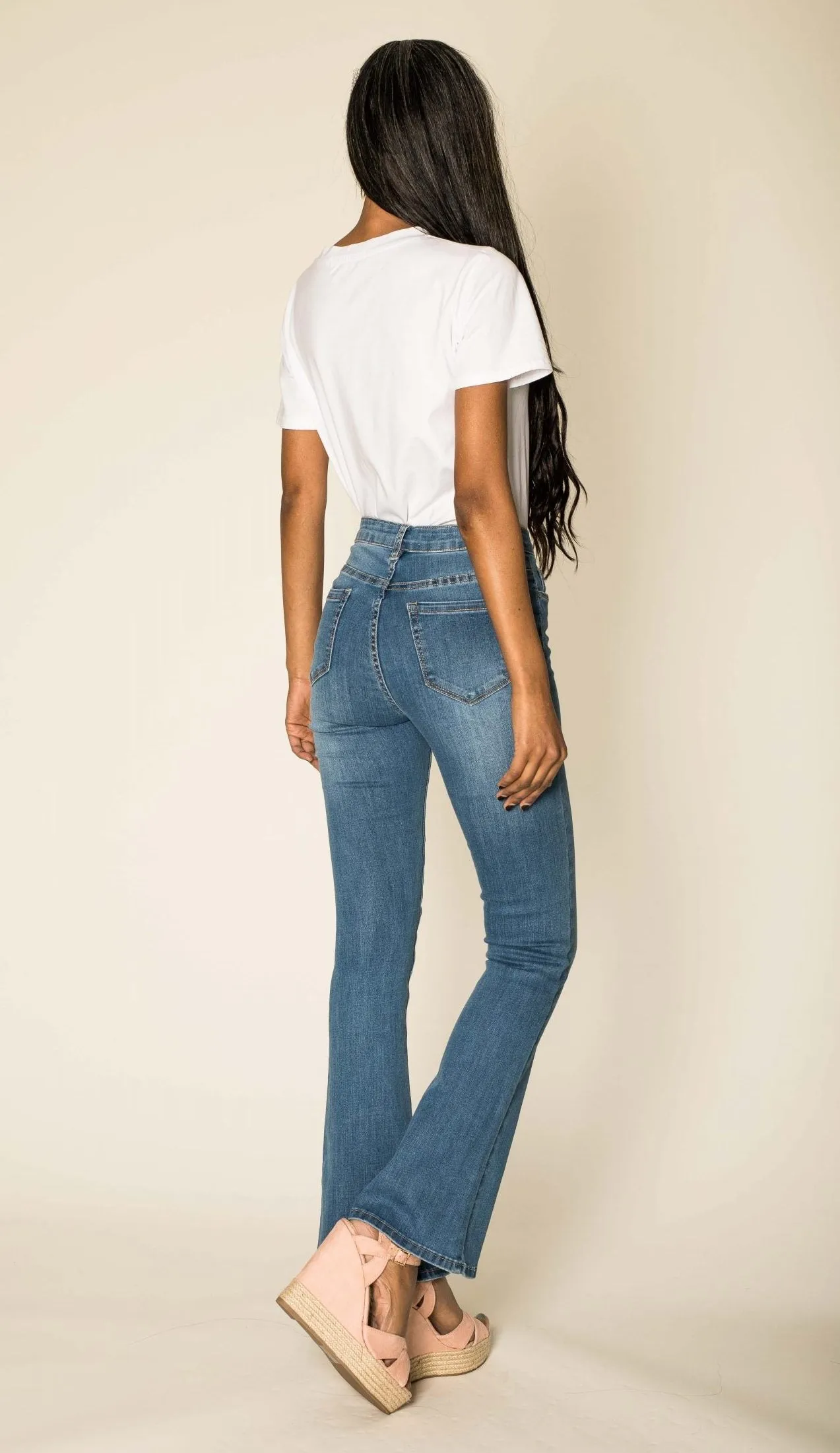 Wholesale Faded Blue Flared Trousers - New Pack