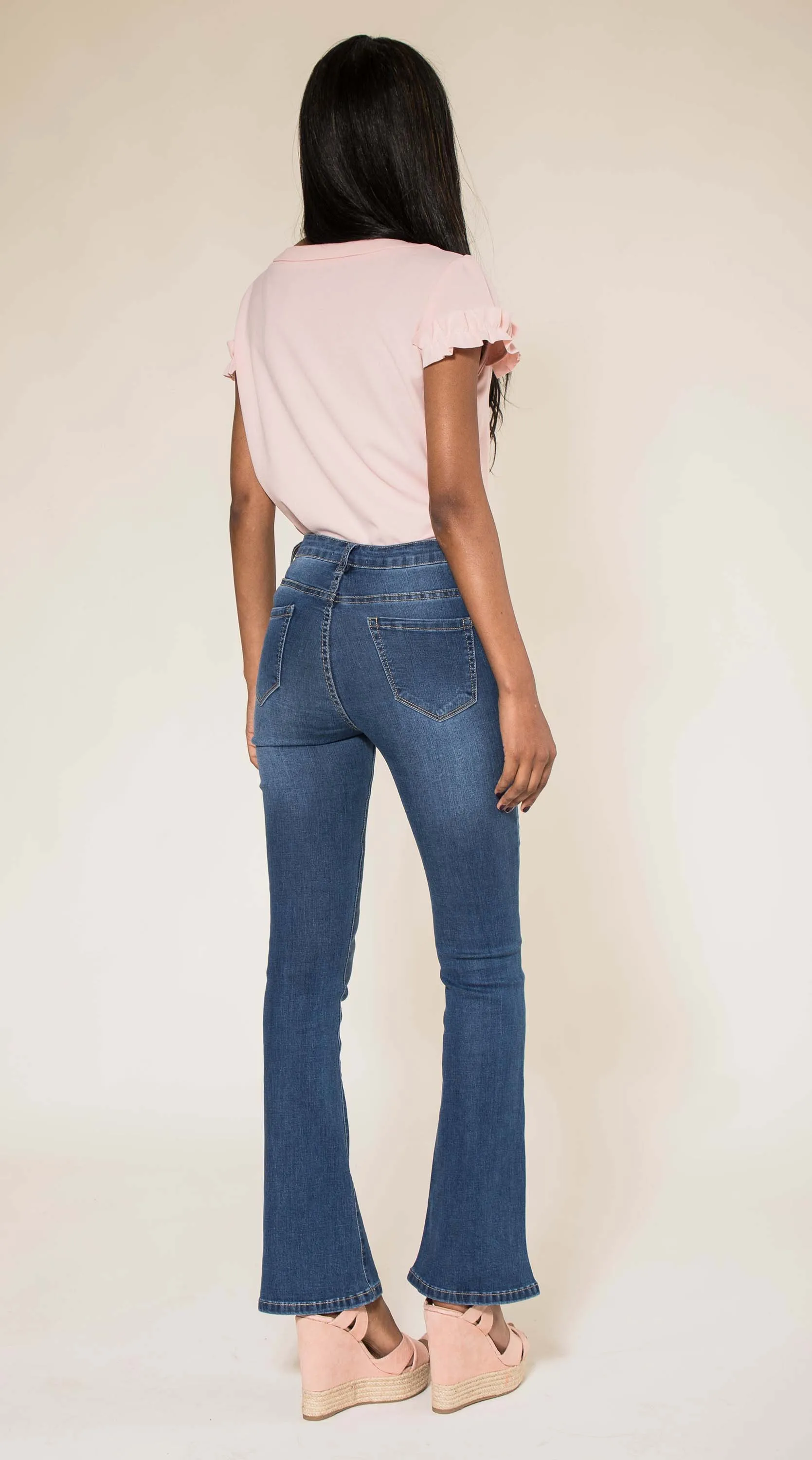Wholesale Raw Blue Flared Trousers - New Pack