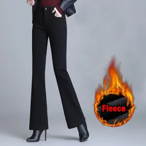 Women Fleece Flared Pants
