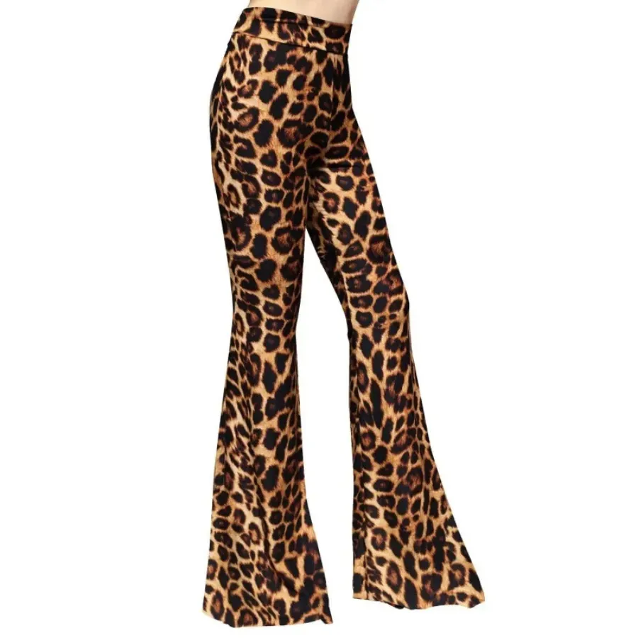 Women's Stretchy Boho Style High Waisted Flared Pants | Perfect for Casual Days