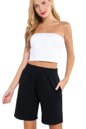 Women's Waist Banded Inner Fleece Bermuda Short Sweatpants