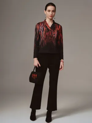Wool Stretch Flared Pants
