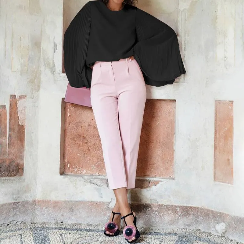 Work Hard to Get Flare Chiffon Blouse