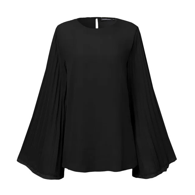 Work Hard to Get Flare Chiffon Blouse