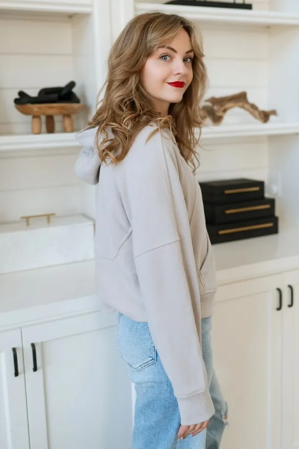 Zabelle French Terry Hoodie - Taupe