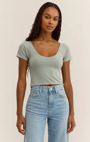 ZSU Kallen Rib Top in Harbor Gray